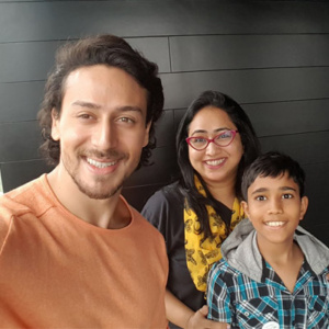 Mayura Amarkant and her son with Jackie Shroff