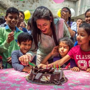 Birthday celebration at an orphanage supported by Wishes and Blessings