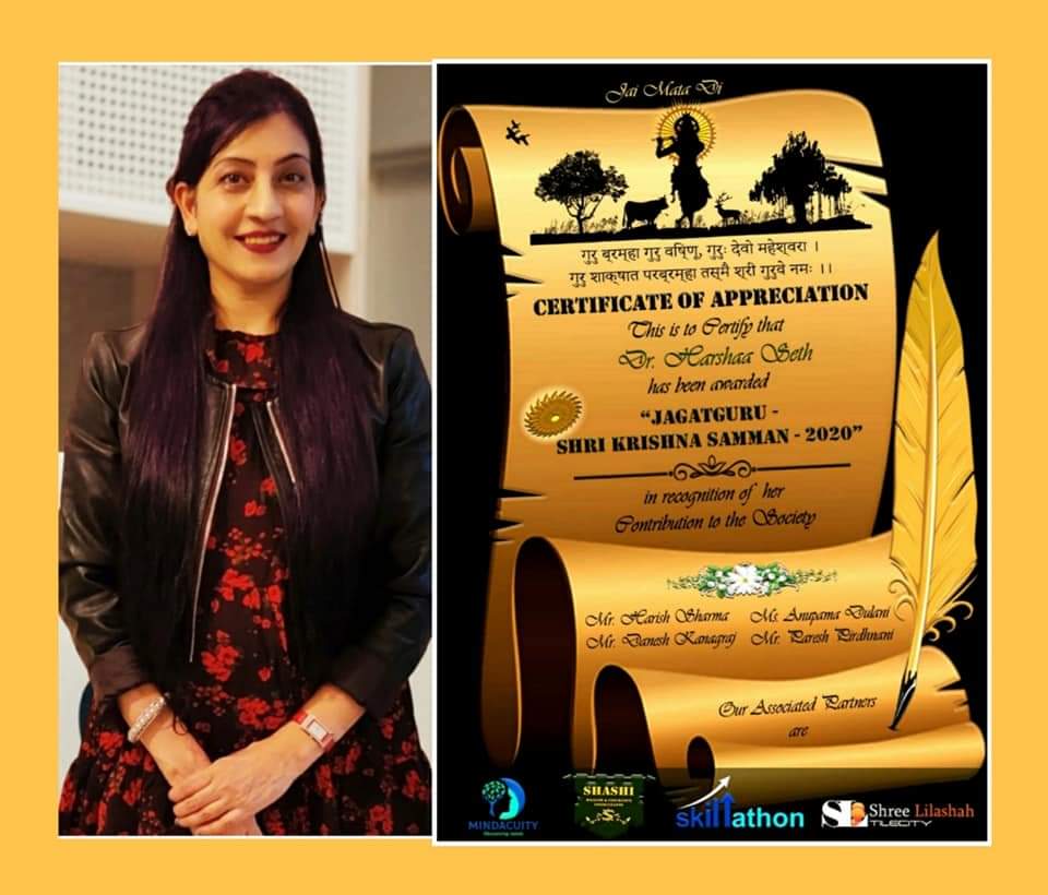 Dr Harshaa Seth an award winning entrepreneur and educationist
