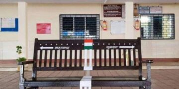 Navapur Railway Station, where you’re  in both – Maharashtra and Gujarat!